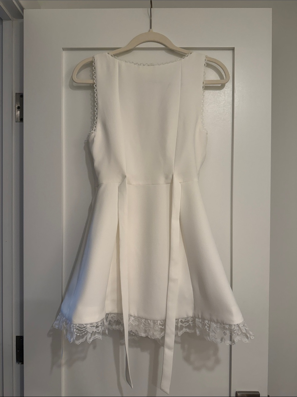 For Love And Lemons White Lace-Trim Button Mini Dress - Picture 8 of 9